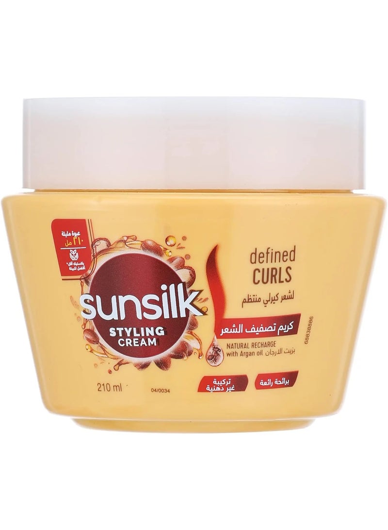 كريم صانسيلك للشعر بزيت الأرغان لترطيب الشعر المجعد 210 مل